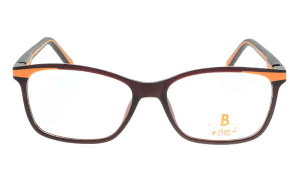 Brille +choc- C508 d. rot matt oberer Augenrand orange streifen | Brillenmann