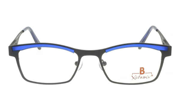 Brille Xclusiv XCF23 grau matt mit blauer TR 90-Applikation matt | Brillenmann