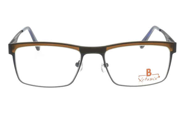 Brille Xclusiv XCF25 dunkelblau mit brauner TR 90-Applikation matt | Brillenmann