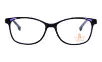 Brille XXL XXL1037 schwarz glänzend mit Zierfräsung lila glänzend | Brillenmann