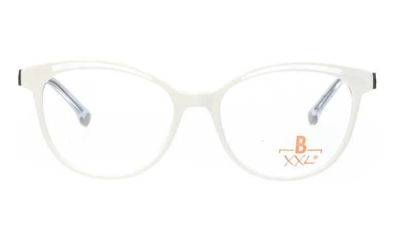 Brille XXL XXL1038 weiß mit Zierfräsung in transparent glänzend | Brillenmann