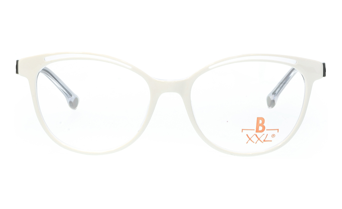 Brille XXL XXL1038 weiß mit Zierfräsung in transparent glänzend | Brillenmann
