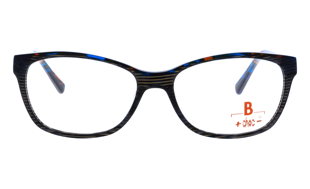 Brille +choc- C484 oben blau-rot gefleckt
